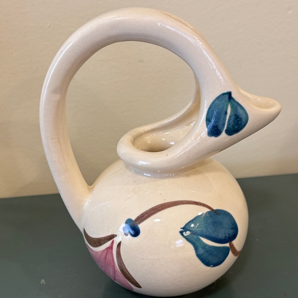 Vintage Puritan Pottery (1950s) Slipware Honey Syrup Pitcher.